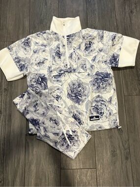 Adidas by Stella McCartney White and Navy Floral Active Set (Top & Leggings)